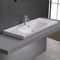 Drop In Bathroom Sink, White Ceramic, With Counter Space